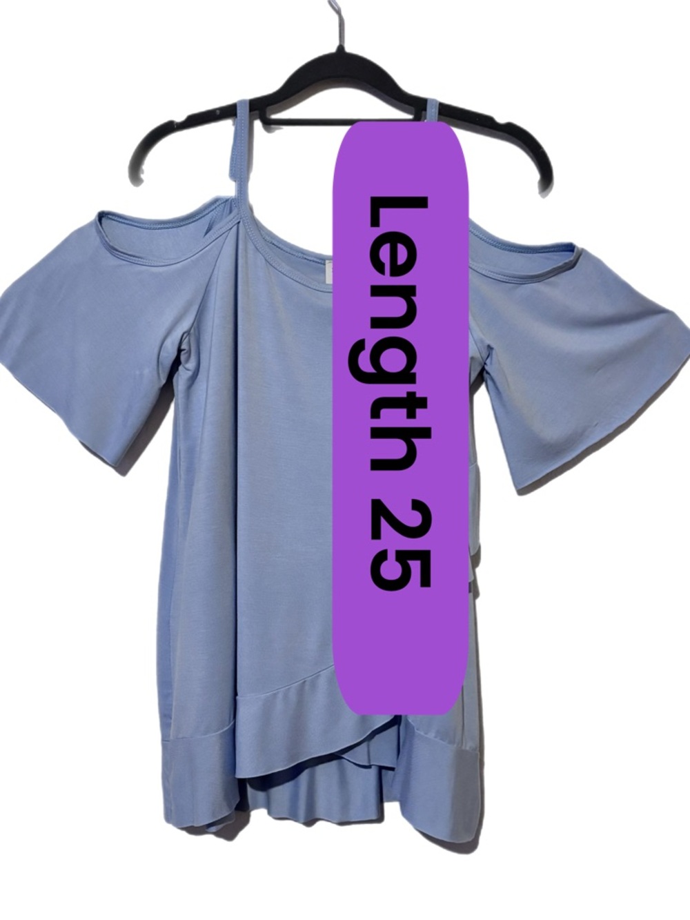 Light Blue Cold-Shoulder Ruffle Top - Picture 7 of 7